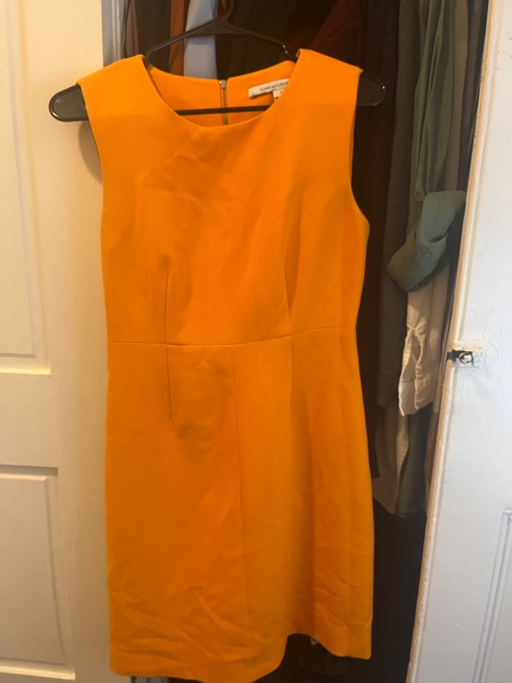 Diane Von Furstenberg Sleeveless Midi Dress in Orange